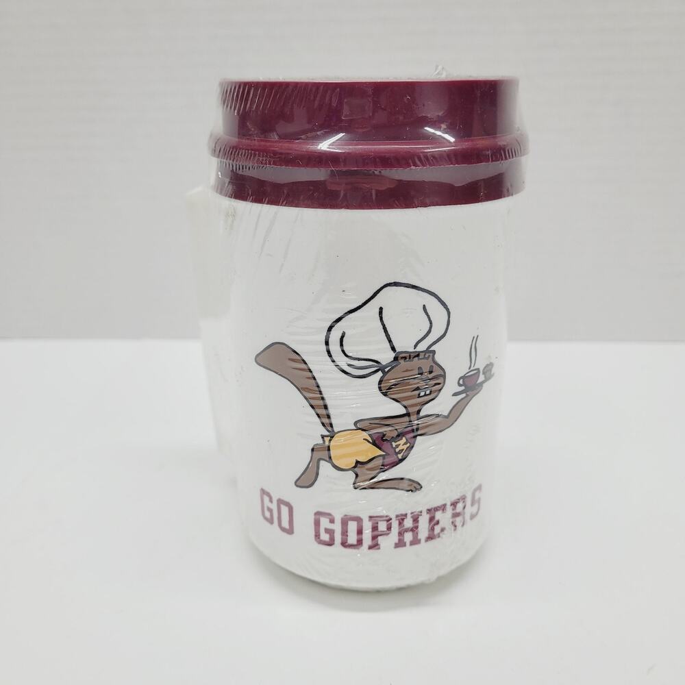 Vtg Aladdin University of Minnesota Gophers 12oz Travel Mug Thermal Coffee Cup